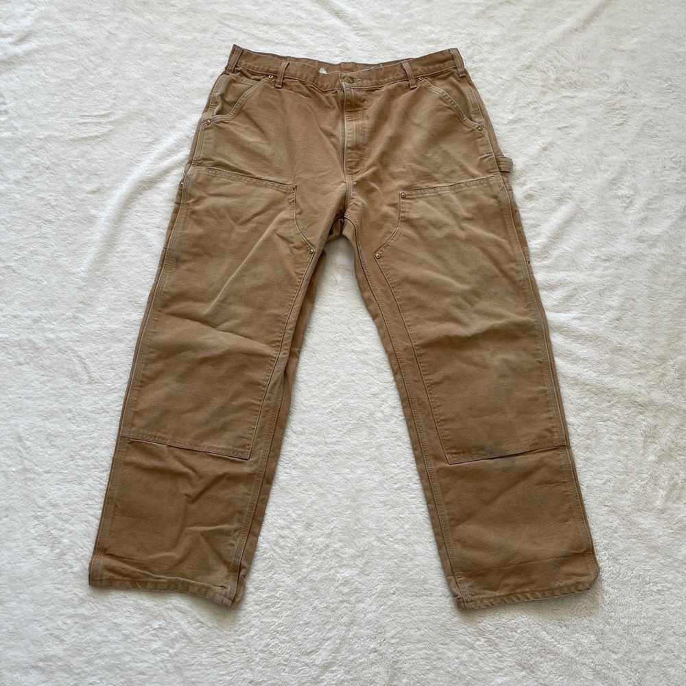 Carhartt B01 Original Fit Double Knee Work Pants Made in USA Brown 38x30